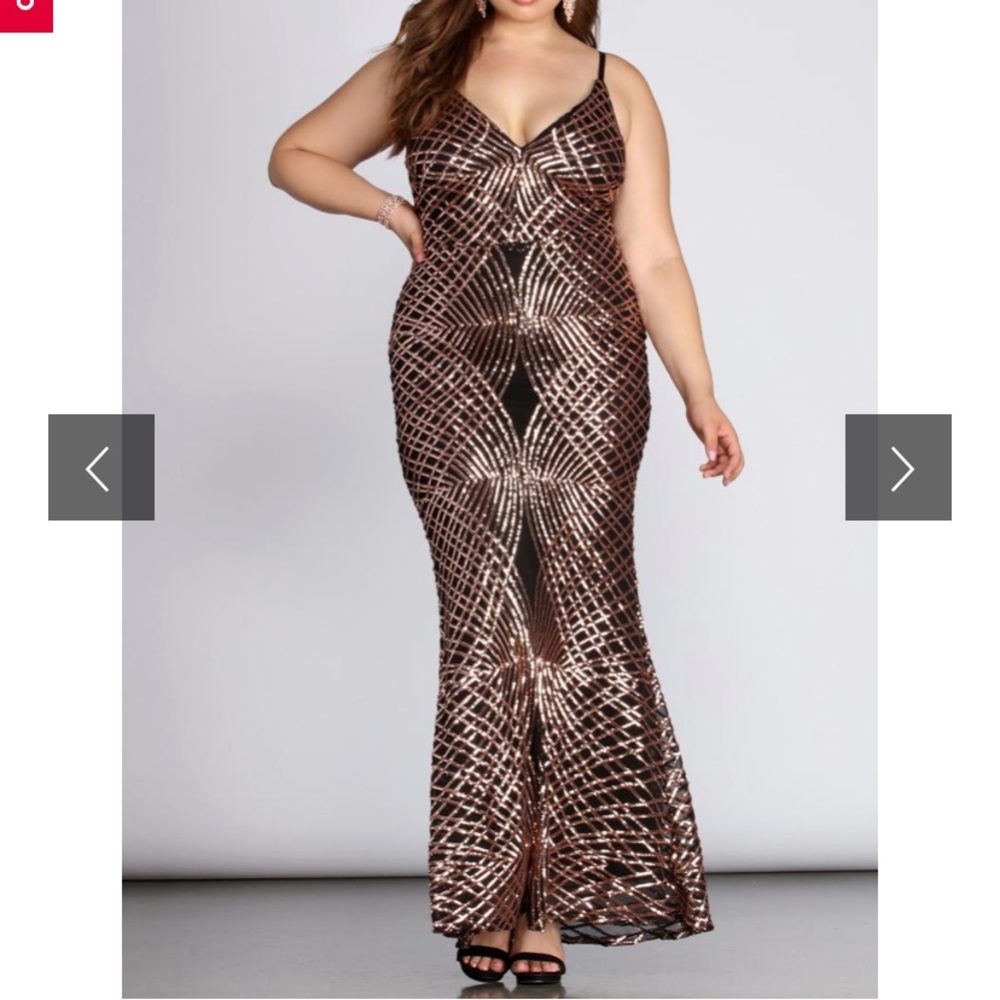 Windsor Rosie Black & Rose Gold Formal Prom Dress